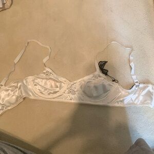 For love and lemons satin white lace bra